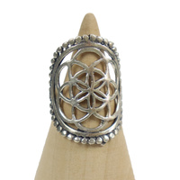 Pierścionek indyjski z motywem Kwiatu Życia