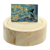 Przypinka metalowa - Kot w obrazie