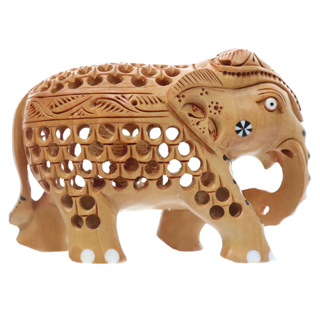 Drewniana figurka słonia - 8 cm
