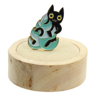 Przypinka metalowa - Czarne koty