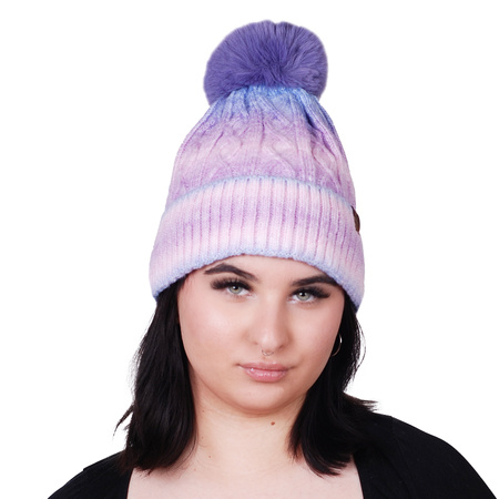 Czapka z pomponem ombre