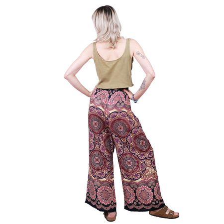 Spodnie wzorzyste wiązane kolorowe