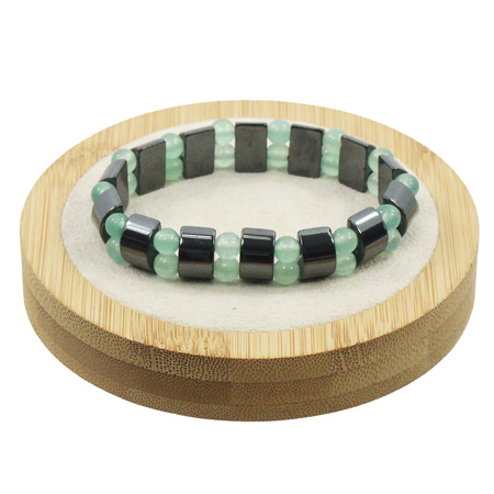 Bransoletka hematyt z kamieniem
