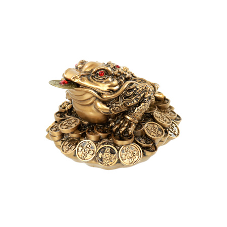 Duża żabka na szczęście z monetą