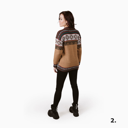 Peru Sweter z Alpaki - Śnieżynka brąz