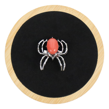 Wisiorek/broszka pająk z karneolem