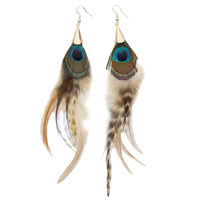 Kolczyki pawie piórka