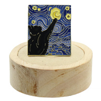 Przypinka metalowa - Kot w obrazie