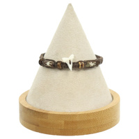 Bransoletka z kłem rekina i kością bawolą