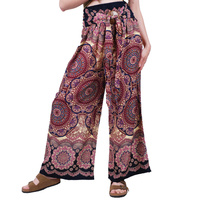 Spodnie wzorzyste wiązane kolorowe