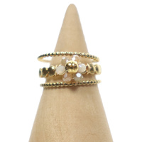 Pierścionek ze stali - koralikowy kwiatek