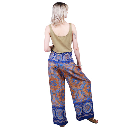 Spodnie wzorzyste wiązane kolorowe