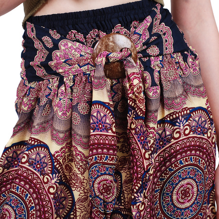 Spodnie wzorzyste wiązane kolorowe