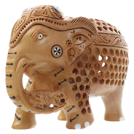 Drewniana figurka słonia - 11 cm