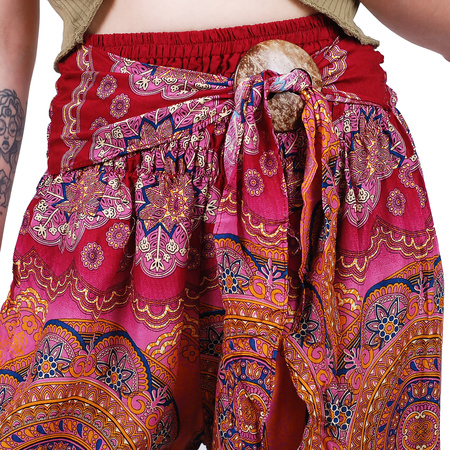 Spodnie wzorzyste wiązane kolorowe