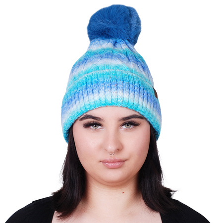 Czapka z pomponem ombre
