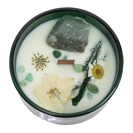 Świeca Hop Hare z kamieniami i kwiatami