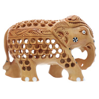 Drewniana figurka słonia - 8 cm