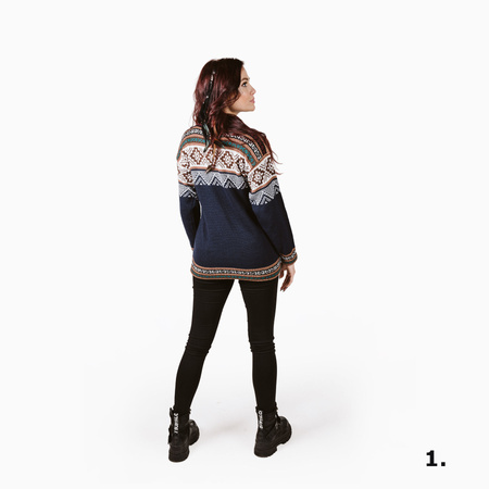 Peru Sweter z Alpaki - Śnieżynka brąz