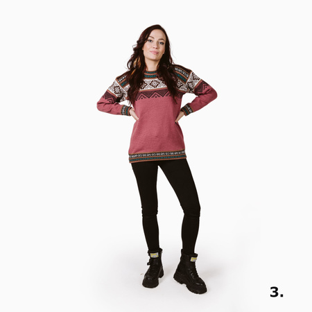 Peru Sweter z Alpaki - Śnieżynka brąz