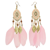 Kolczyki boho piórka - Kwiat