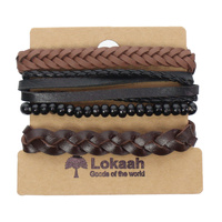 Zestaw bransoletek skórzanych