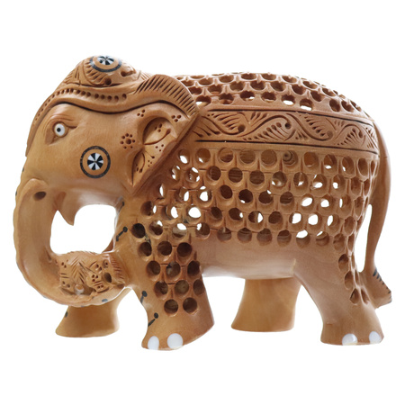 Drewniana figurka słonia - 11 cm