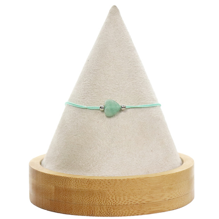 Bransoletka sznurek z kamiennym sercem