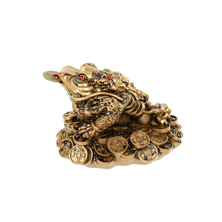 Duża żabka na szczęście z monetą