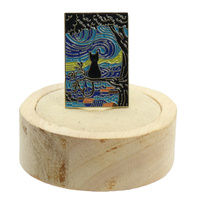 Przypinka metalowa - Kot w obrazie