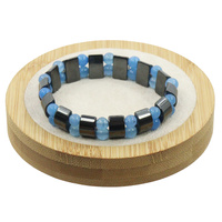 Bransoletka hematyt z kamieniem